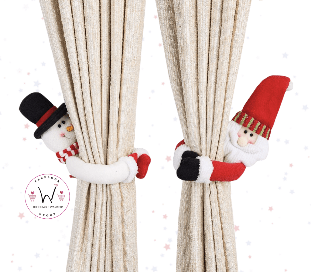 2-pack of Christmas curtain holders!